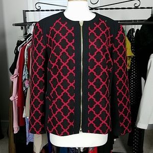 Red and Black Print blazer